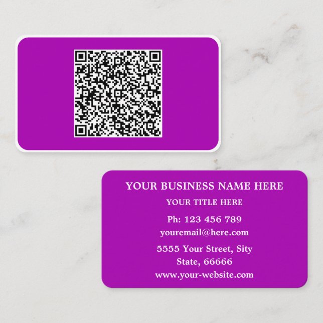Your QR Code Business Cards Example Choose Colour (Front/Back)