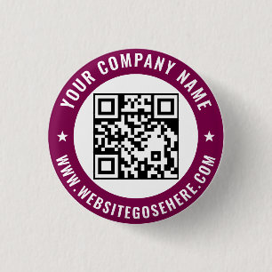 Your QR Code Business Promotional Template Design 1 Inch Round Button