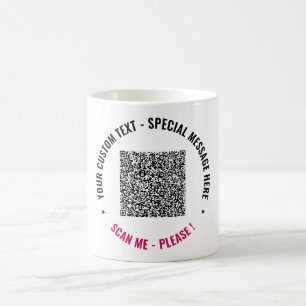 Your QR Code Coffee Mug with Custom Text and Colou