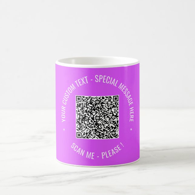 Your QR Code Coffee Mug with Custom Text and Colou (Center)
