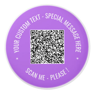 Your QR Code Custom Text and Colour Ceramic Knob