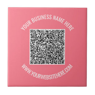 Your QR Code Custom Text and Colour Ceramic Tile