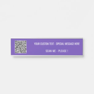 Your QR Code Custom Text and Colour Desk Name Plat Door Sign