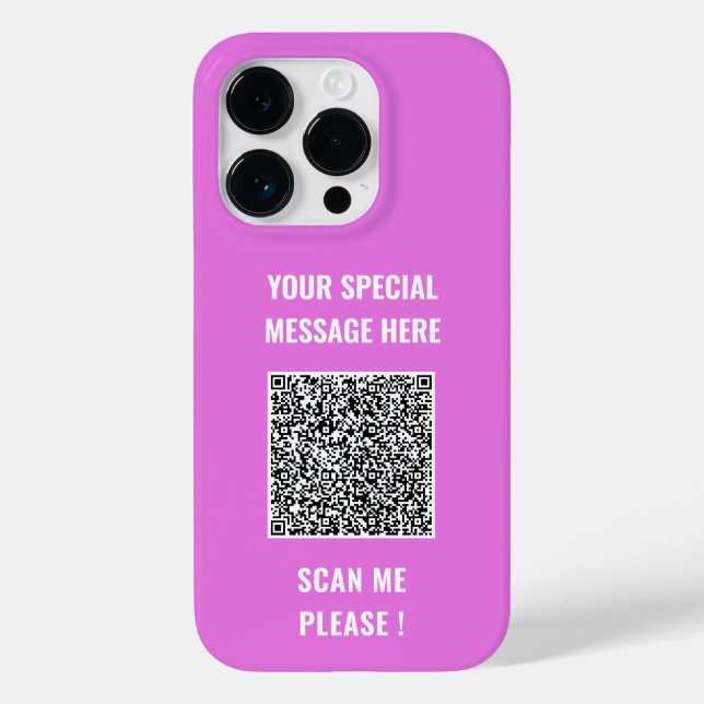 Your QR Code Custom Text and Colour iPhone Case (Back)