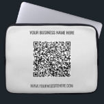 Your QR Code Custom Text and Colour Laptop Sleeve<br><div class="desc">Custom Colours and Fonts - Design Your Own Personalized Laptop Sleeves with QR Code Scan Info and Name Website or Custom Text Promotional Business Laptop Sleeve / Gift - Add Your QR Code - Image - Photo or Logo / and Name - Company / Website or E-mail or Phone -...</div>