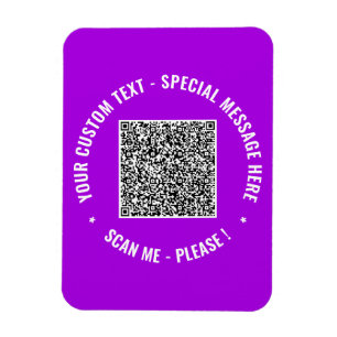 Your QR Code Custom Text and Colour Magnet Gift