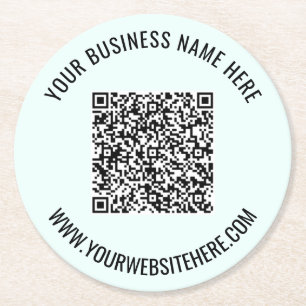 Your QR Code Custom Text and Colour Paper Coaster