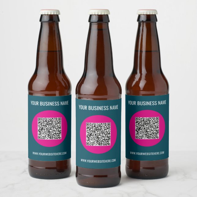 Your QR Code Custom Text and Colours Bottle Labels (Bottles)