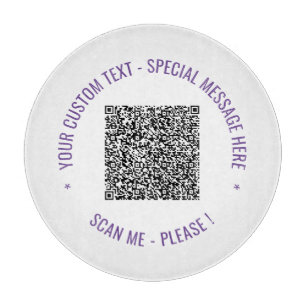 Your QR Code Custom Text and Colours Cutting Board
