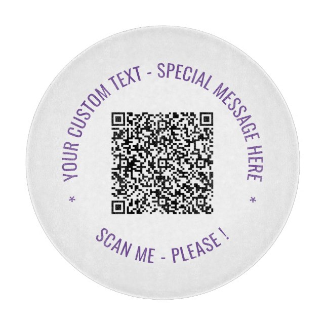 Your QR Code Custom Text and Colours Cutting Board (Front)