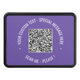 Your QR Code Custom Text and Colours Hitch Cover