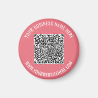 Your QR Code Custom Text and Colours Magnet Gift