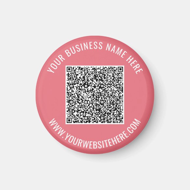 Your QR Code Custom Text and Colours Magnet Gift (Front)