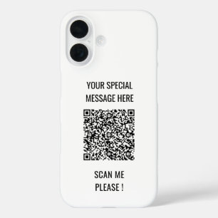 Your QR Code Custom Text and Colours Personalized iPhone 16 Case