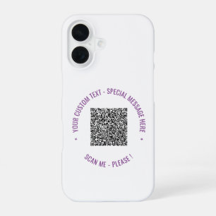 Your QR Code Custom Text and Colours Personalized iPhone 16 Case