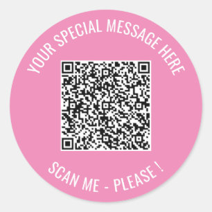 Your QR Code Custom Text and Colours Sticker Gift