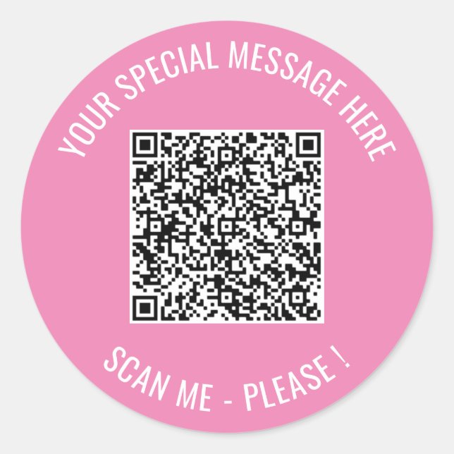 Your QR Code Custom Text and Colours Sticker Gift (Front)