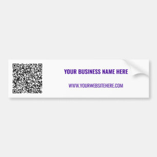 Your QR Code Custom Text Business Bumper Sticker