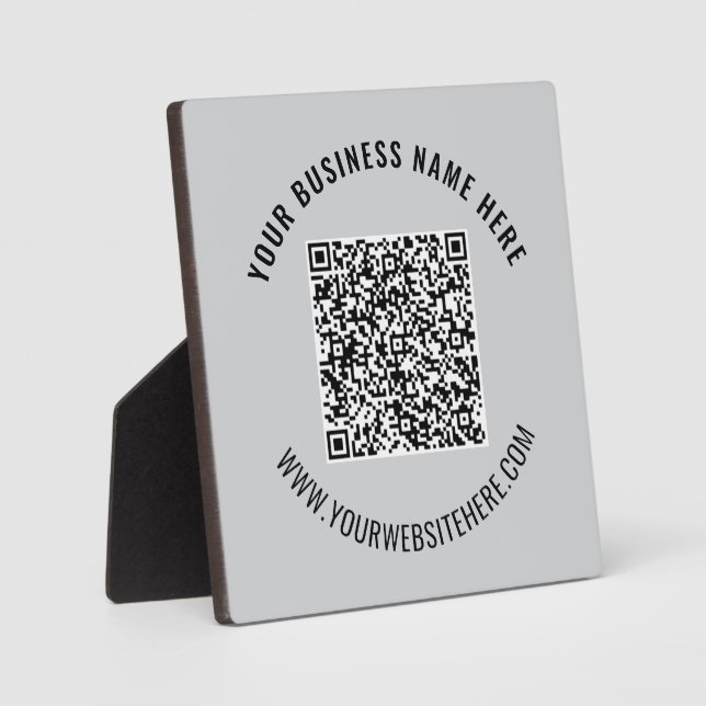 Your QR Code Custom Text Business Plaque Template (Front)