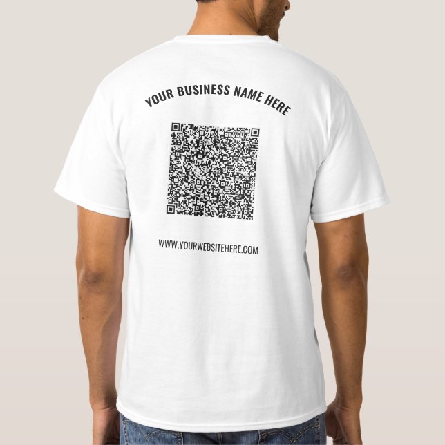 Your QR Code Custom Text Business T-Shirt Template (Back)