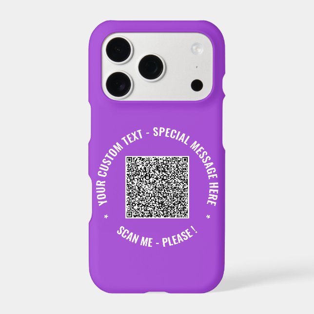 Your QR Code Custom Text Colour iPhone Case Exampl (Back)