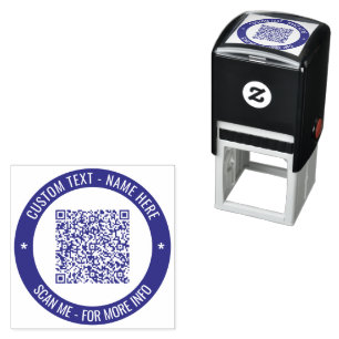Your QR Code Custom Text Colour Self-inking Stamp