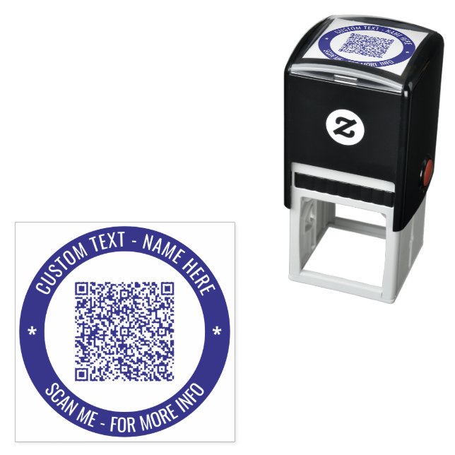 Your QR Code Custom Text Colour Self-inking Stamp (In Situ)