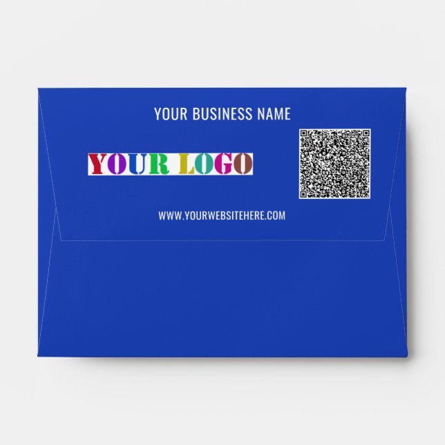 Your QR Code Custom Text Company Logo Envelope (Back (Top Flap))