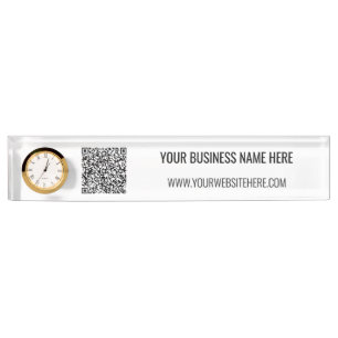 Your QR Code Custom Text Desk Name Plate Example