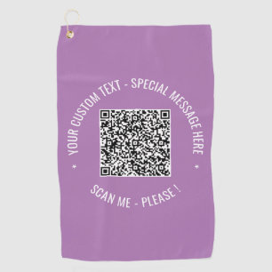 Your QR Code Custom Text Golf Towel Choose Colours