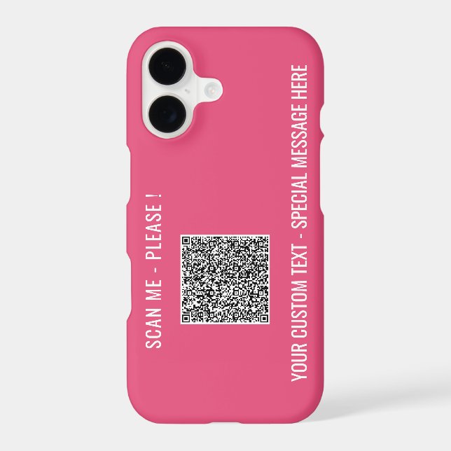 Your QR Code Custom Text iPhone Case Choose Colour (Back)
