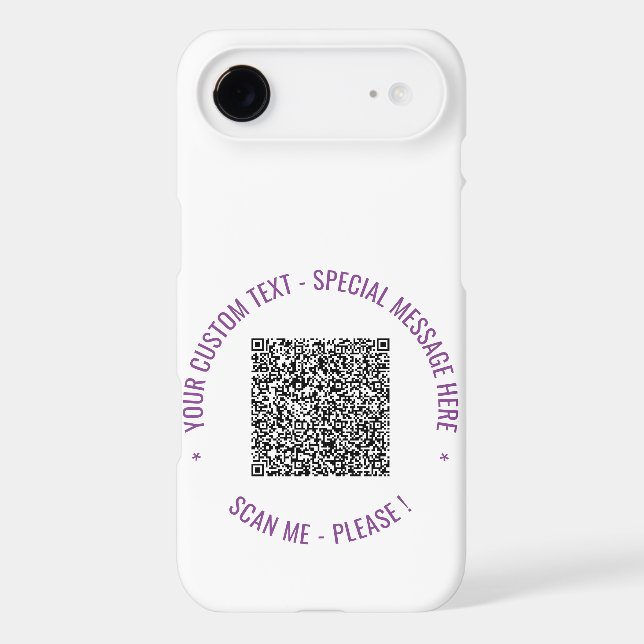 Your QR Code Custom Text iPhone Case Choose Colour (Back)