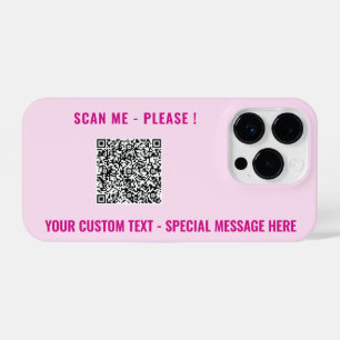 Your QR Code Custom Text iPhone Case Choose Colour