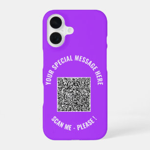 Your QR Code Custom Text iPhone Case Choose Colour