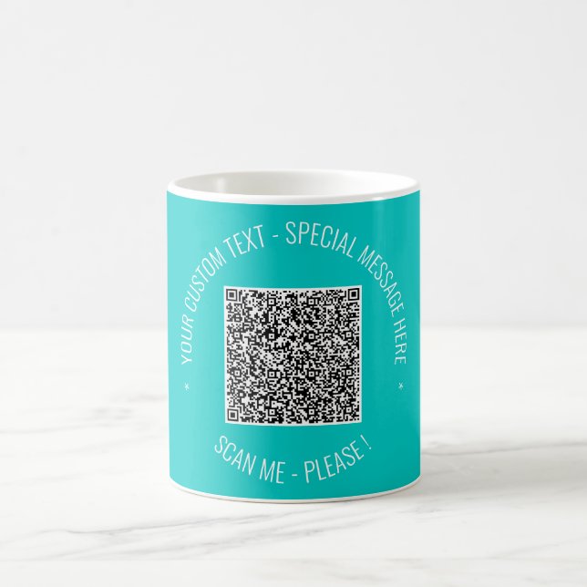 Your QR Code Custom Text Mug Custom Colour (Center)