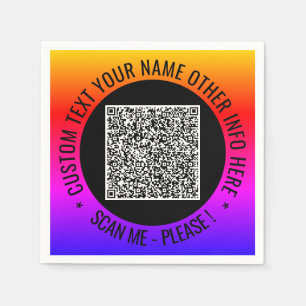 Your QR Code Custom Text Napkins Example
