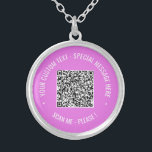 Your QR Code Custom Text Necklace Choose Colour<br><div class="desc">Choose Colours and Font - Your Special QR Code Info and Custom Text Personalized Modern Gift - Add Your QR Code - Image or Logo - photo / Text - Name or other info / message - Resize and Move or Remove / Add Elements - Image / Text with Customization...</div>