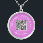 Your QR Code Custom Text Necklace Choose Colours<br><div class="desc">Choose Colours and Fonts - Design Your Own Personalized Necklaces with Your QR Code Scan Info and Custom Text Modern Necklace Gift - Add Your QR Code - Image or Logo - photo / Text - Name or Custom Text - Resize and Move or Remove / Add Elements - Image...</div>