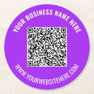 Your QR Code Custom Text Paper Coasters Template