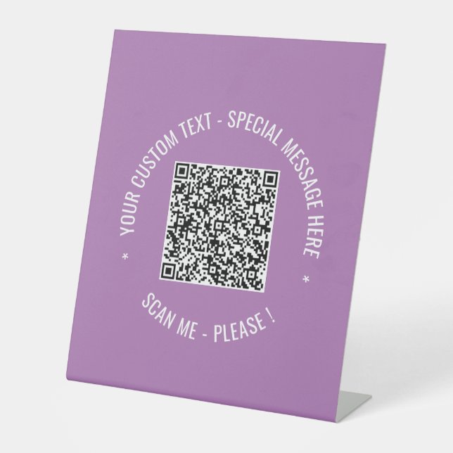 Your QR Code Custom Text Pedestal Sign Template (Front)