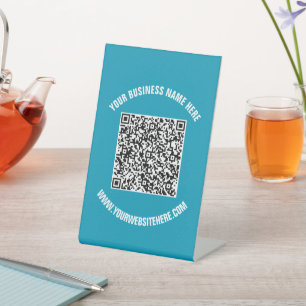 Your QR Code Custom Text Pedestal Sign Template