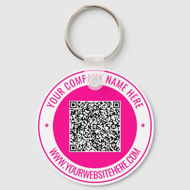 Your QR Code Custom Text Personalized Keychain (Front)