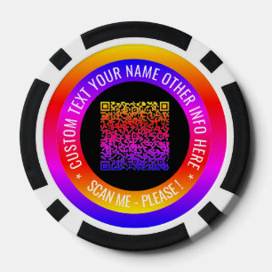 Your QR Code Custom Text Personalized Poker Chips