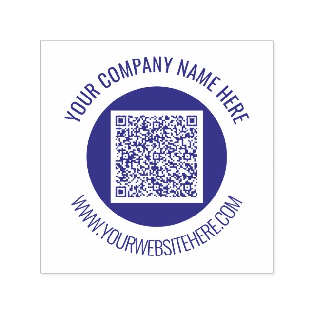 Your QR Code Custom Text Personalized Round Stamp (Design)