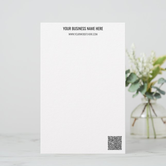 Your QR Code Custom Text Personalized Stationery (Standing Front)