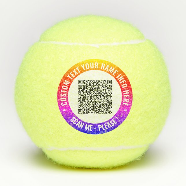 Your QR Code Custom Text Personalized Tennis Balls (Front)