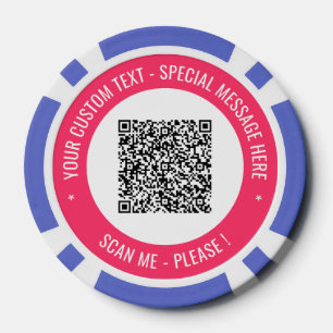 Your QR Code Custom Text Poker Chips Choose Colour