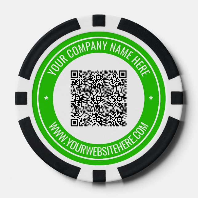 Your QR Code Custom Text Poker Chips Choose Colour (Front)