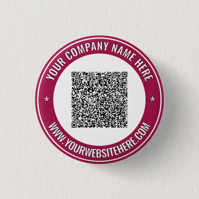 Your QR Code Custom Text Promotional Button Gift (Front)
