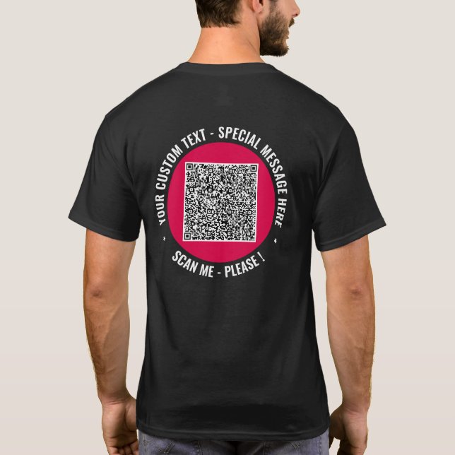 Your QR Code Custom Text Promotional Gift T-Shirt (Back)